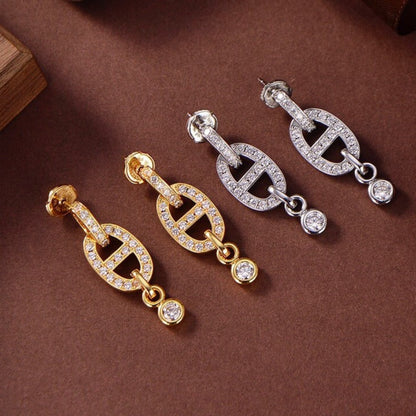 [NOBLE AURA]HM CHAINE DIAMOND EARRINGS