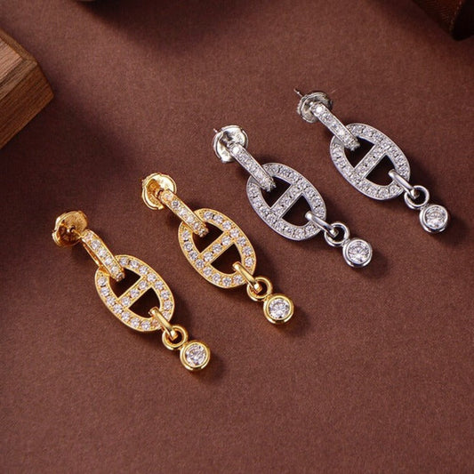 [NOBLE AURA]HM CHAINE DIAMOND EARRINGS