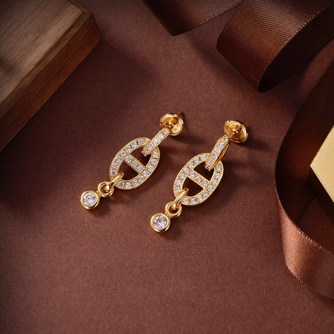 [NOBLE AURA]HM CHAINE DIAMOND EARRINGS