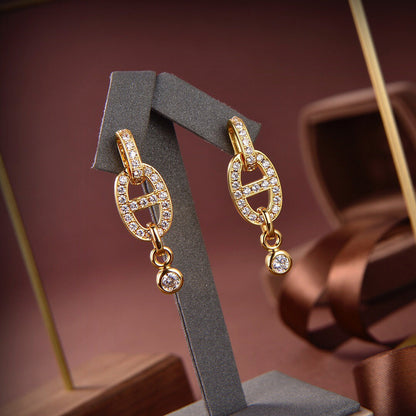 [NOBLE AURA]HM CHAINE DIAMOND EARRINGS