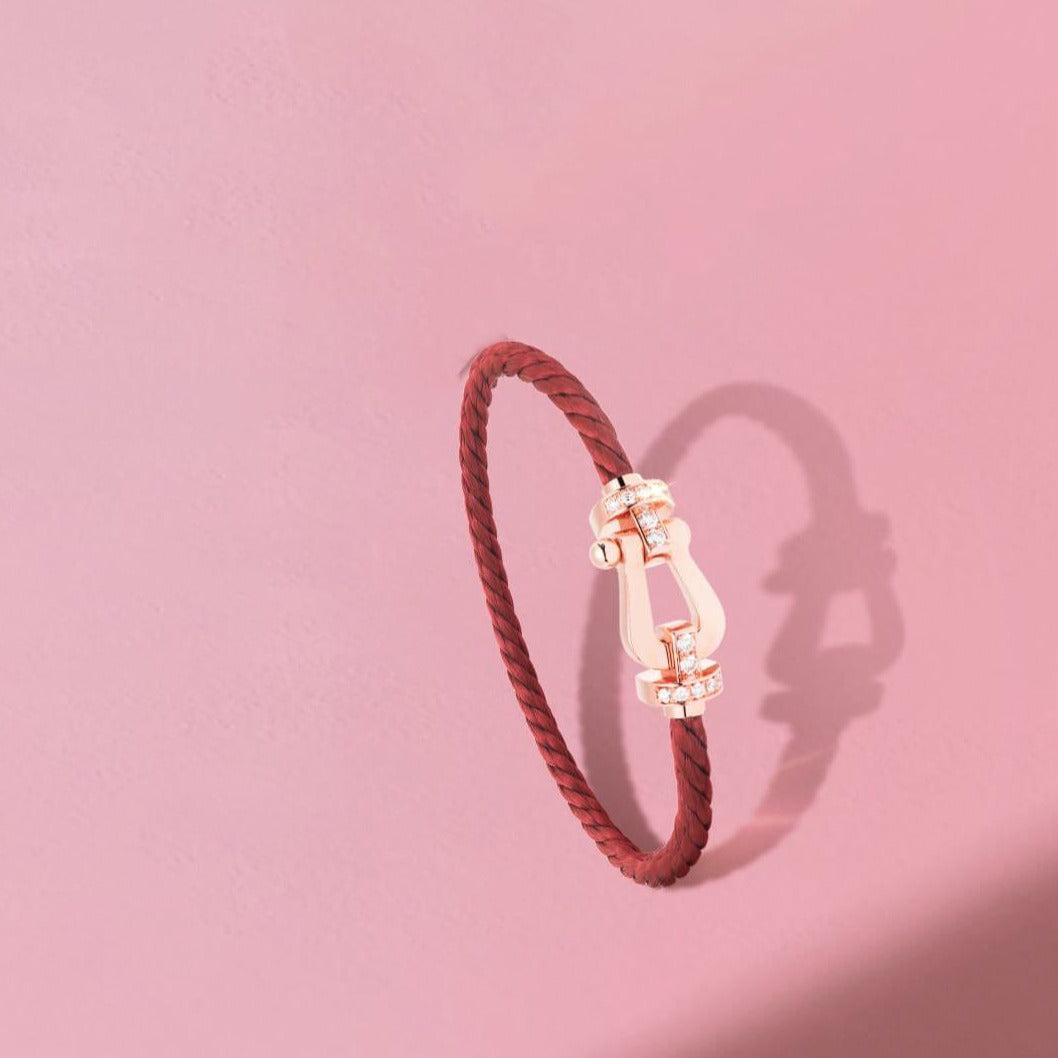 [NOBLE AURA]FORCE 10 HALF DIAMOND PINK GOLD RED CORDERI LARGE AND MEDIUM MODEL