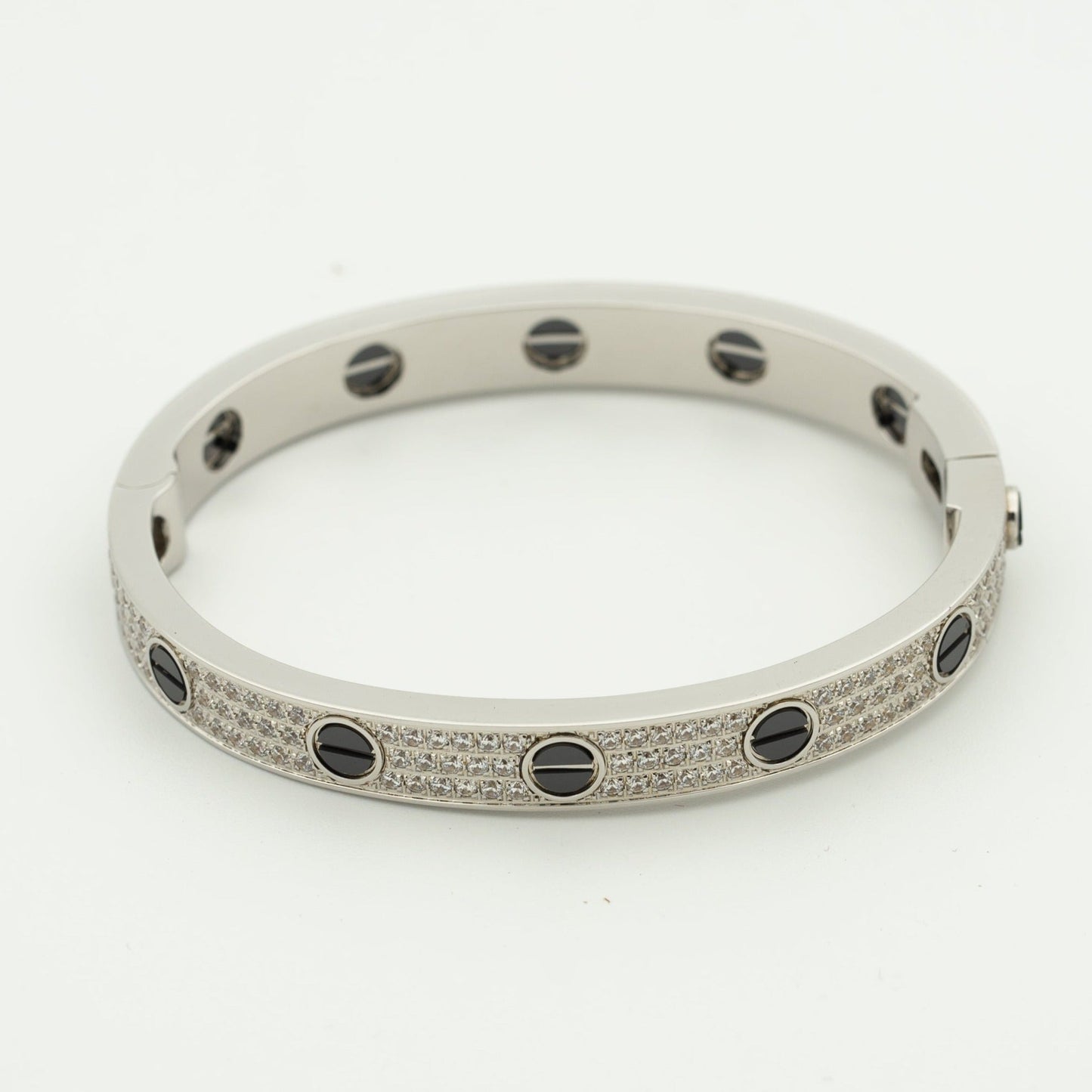 [NOBLE AURA]LOVE BRACELET 6.1MM DIAMOND-PAVED CERAMIC