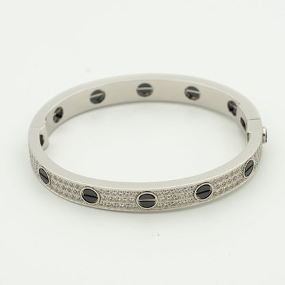 [NOBLE AURA]LOVE BRACELET 6.1MM DIAMOND-PAVED CERAMIC