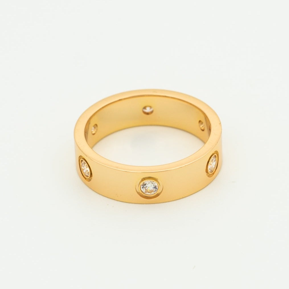 [NOBLE AURA]LOVE RING 5.5MM 6 DIAMONDS PINK GOLD