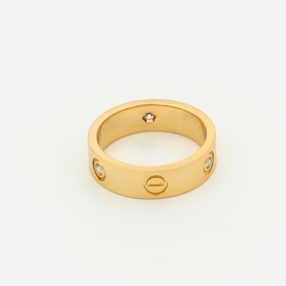 [NOBLE AURA]LOVE RING 5.5MM 3 DIAMONDS PINK GOLD