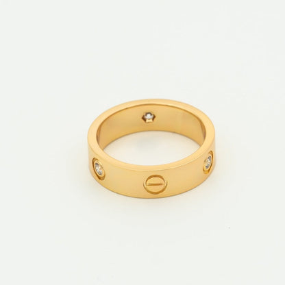[NOBLE AURA]LOVE RING 5.5MM 3 DIAMONDS PINK GOLD