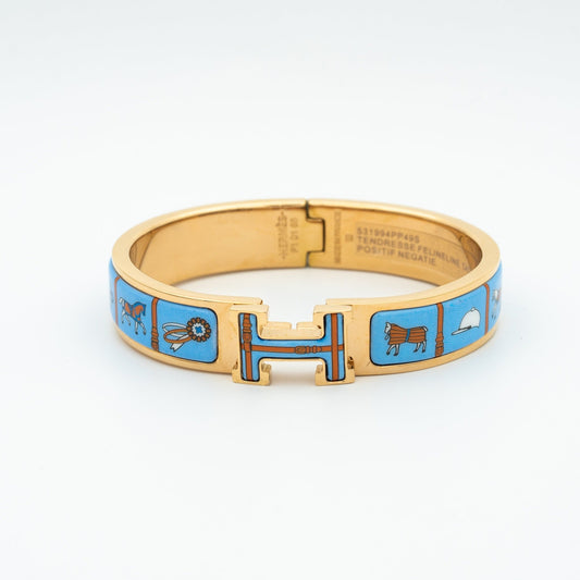 [NOBLE AURA]H PINK GOLD BRACELET BLUE CERAMIC