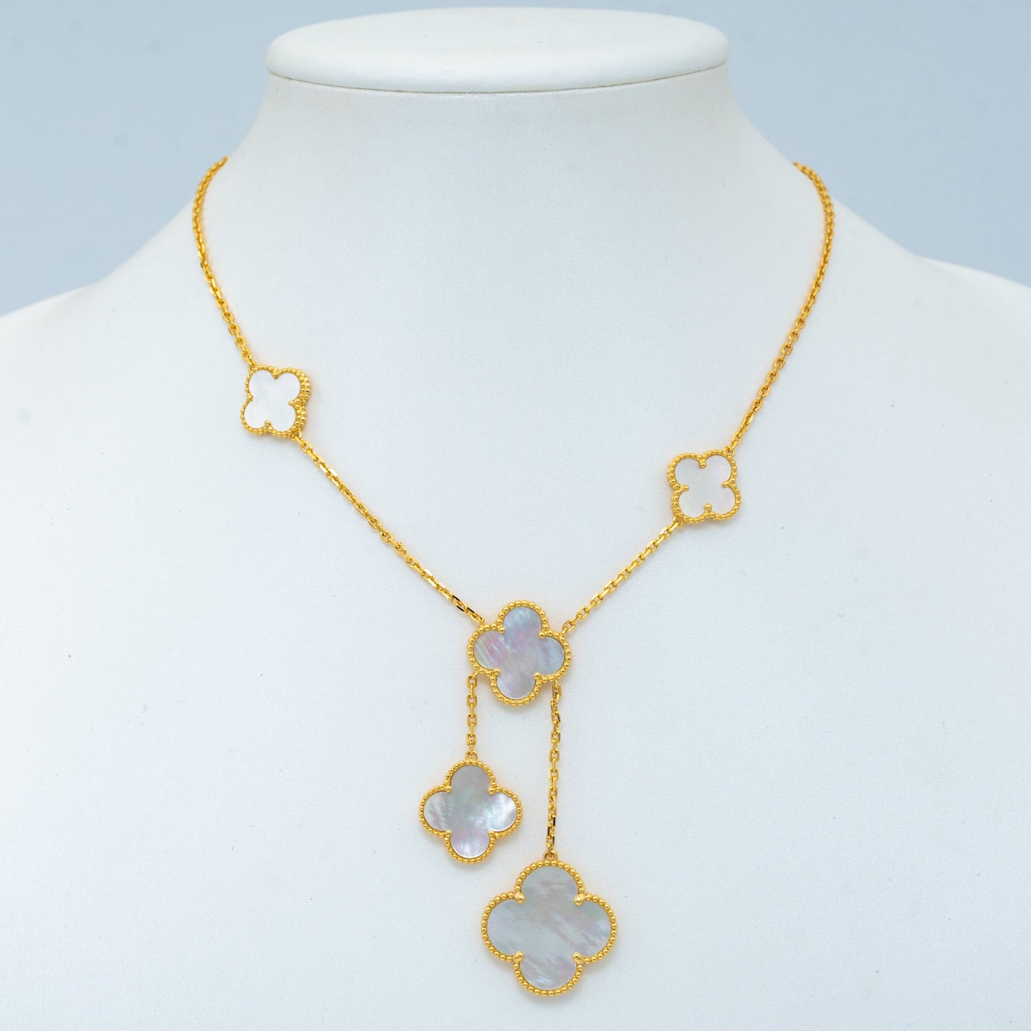 [NOBLE AURA]CLOVER MOTHER OF PEARL NECKLACE 6 MOTIF