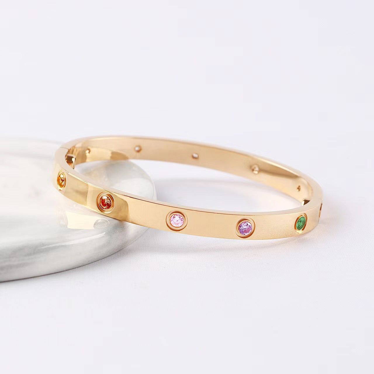 [NOBLE AURA] 2026 RAINBOW LOVE BRACELET 6.1MM  10 DIAMONDS