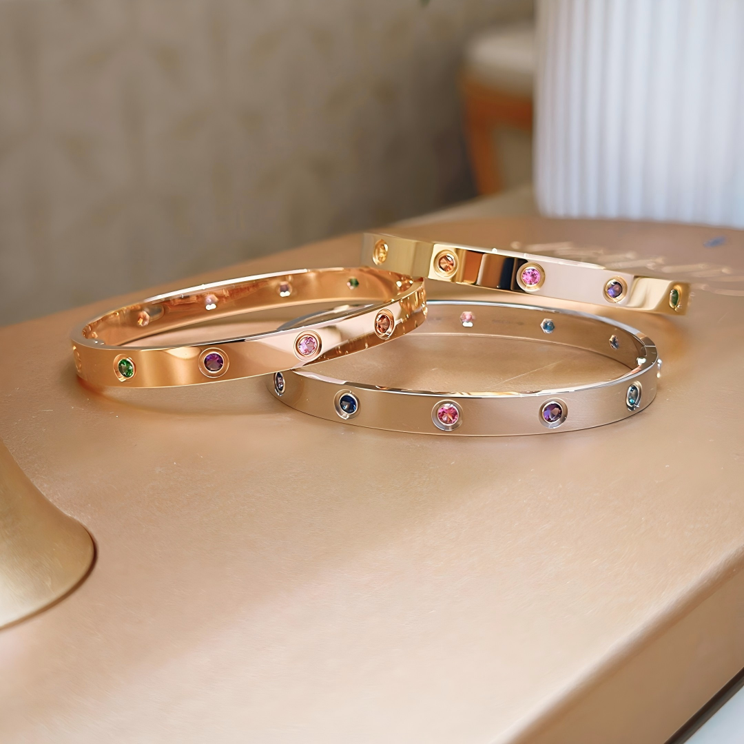 [NOBLE AURA] 2026 RAINBOW LOVE BRACELET 6.1MM  10 DIAMONDS