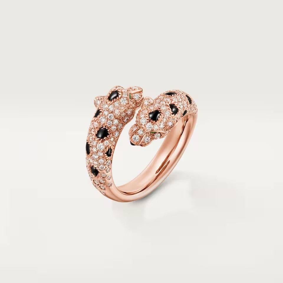 [NOBLE AURA] PANTHERE DOUBLE HEADED FULL DIAMOND  RING