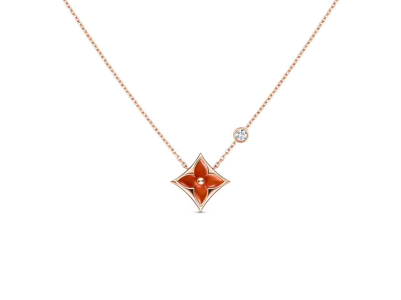 [NOBLE AURA]STAR NECKLACE PINK GOLD 1 DIAMOND