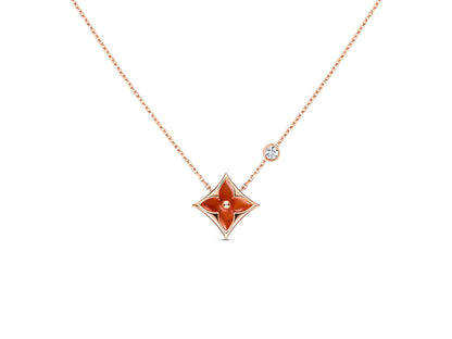 [NOBLE AURA]STAR NECKLACE PINK GOLD 1 DIAMOND