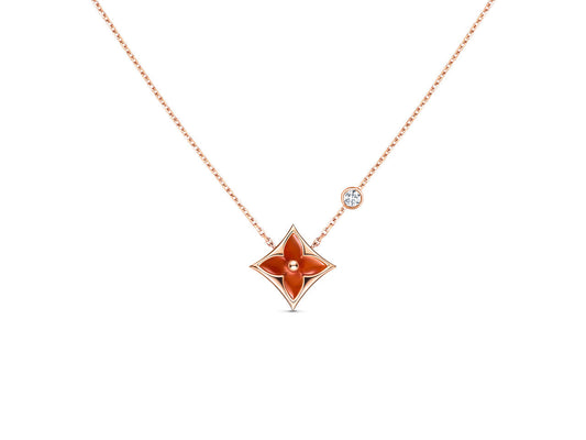 [NOBLE AURA]STAR NECKLACE PINK GOLD 1 DIAMOND