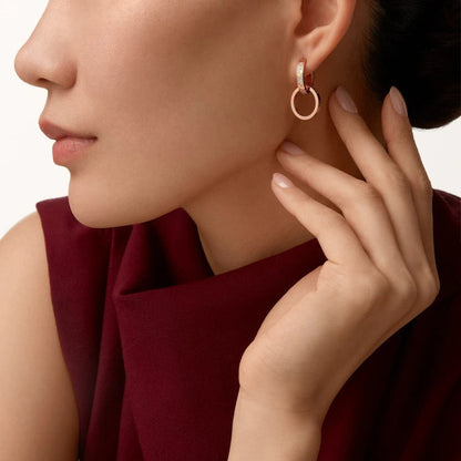 [NOBLE AURA] LOVE 3.3MM DANGLE HALF DIAMOND EARRINGS
