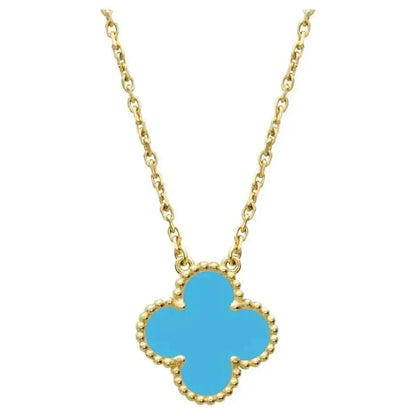 [NOBLE AURA]CLOVER 15MM VINTAGE TURQUOISE NECKLACE