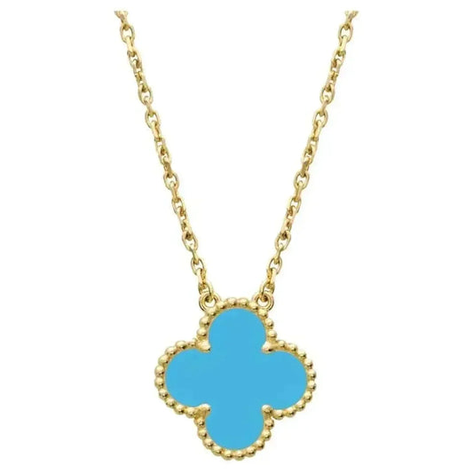 [NOBLE AURA]CLOVER 15MM VINTAGE TURQUOISE NECKLACE