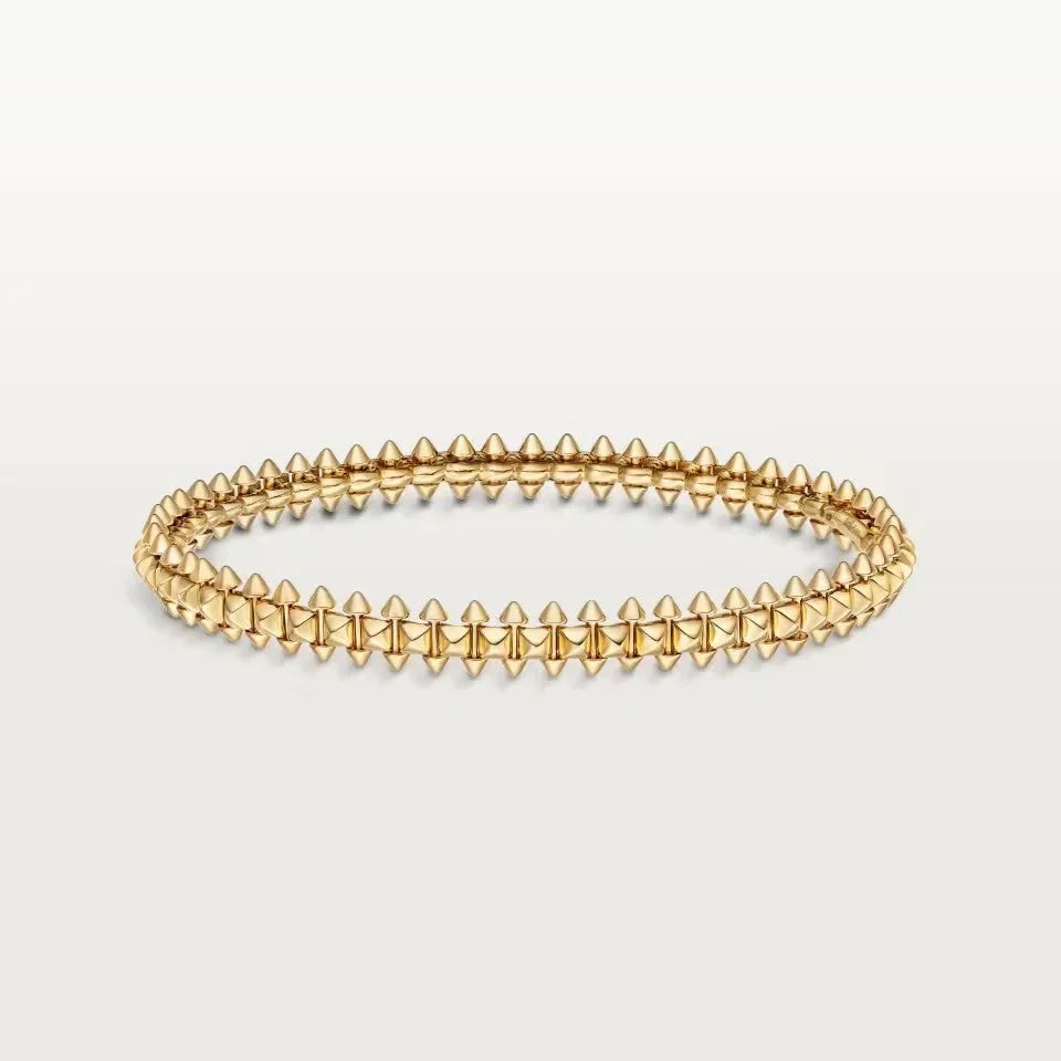 [NOBLE AURA] CLASH & Clover Laser 5-Motif & LOVE Brushed Bracelet Stack Set