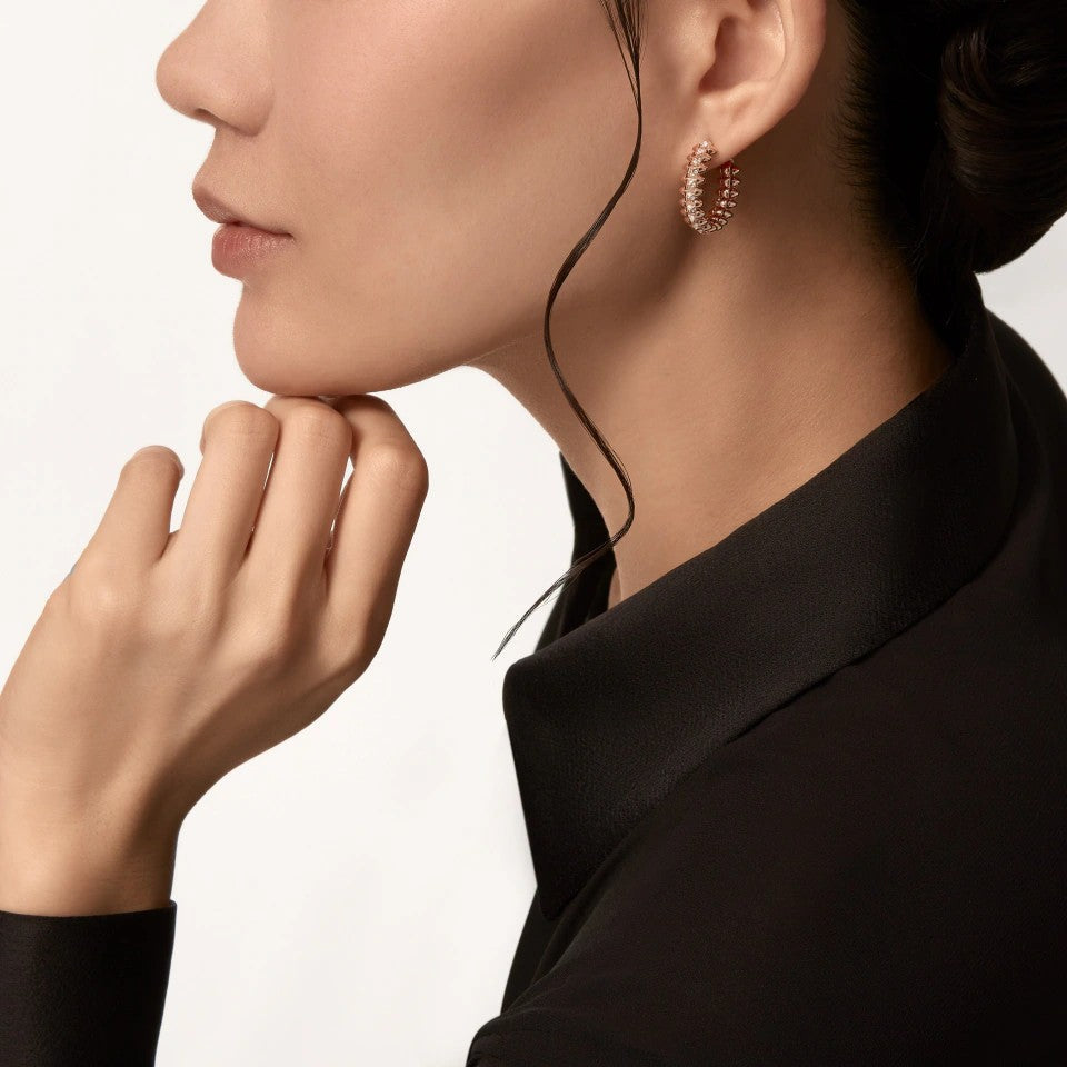 [NOBLE AURA] CLASH 6.4MM FULL DIAMOND SMALL EARRINGS