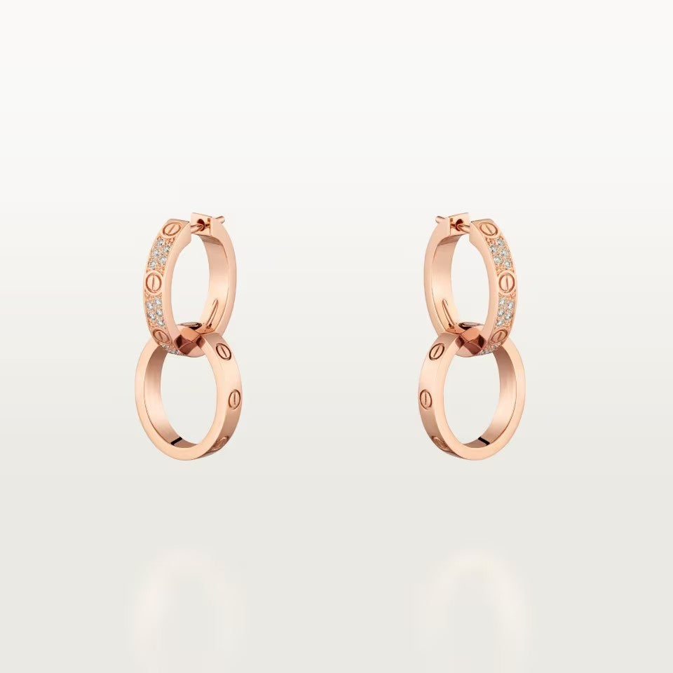 [NOBLE AURA] LOVE 3.3MM DANGLE HALF DIAMOND EARRINGS
