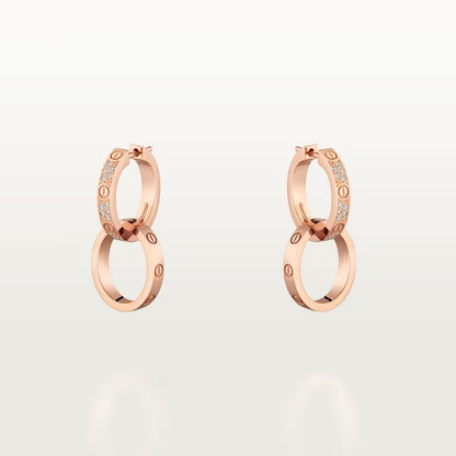 [NOBLE AURA] LOVE 3.3MM DANGLE HALF DIAMOND EARRINGS