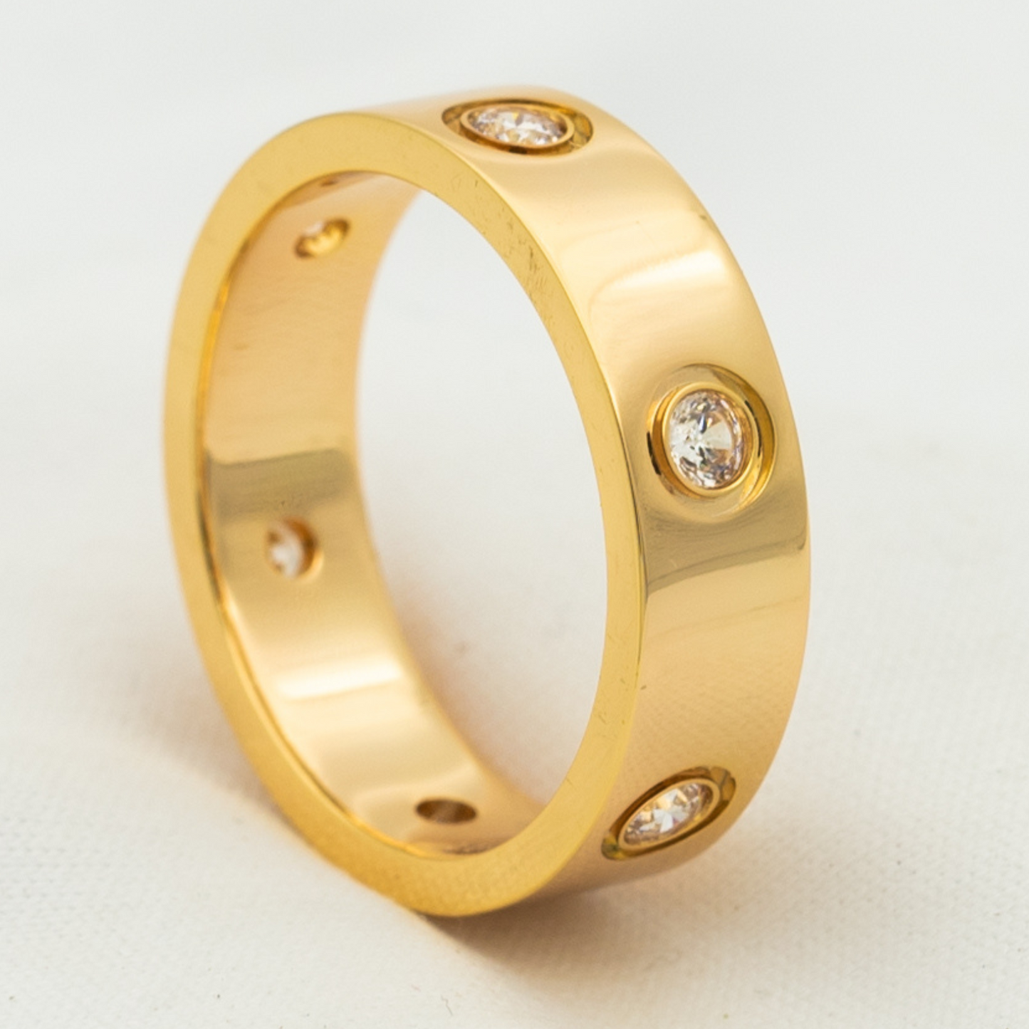 [NOBLE AURA]LOVE RING 5.5MM 6 DIAMONDS PINK GOLD