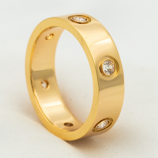 [NOBLE AURA]LOVE RING 5.5MM 6 DIAMONDS PINK GOLD