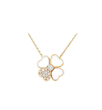 [NOBLE AURA]CLOVER MOP DIAMOND ROSE GOLD NECKLACE