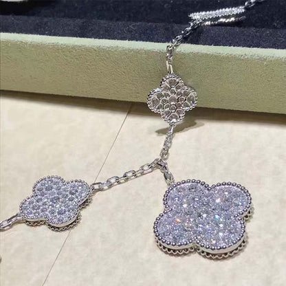 [NOBLE AURA]CLOVER 6 MOTIFS SILVER DIAMOND BRACELET