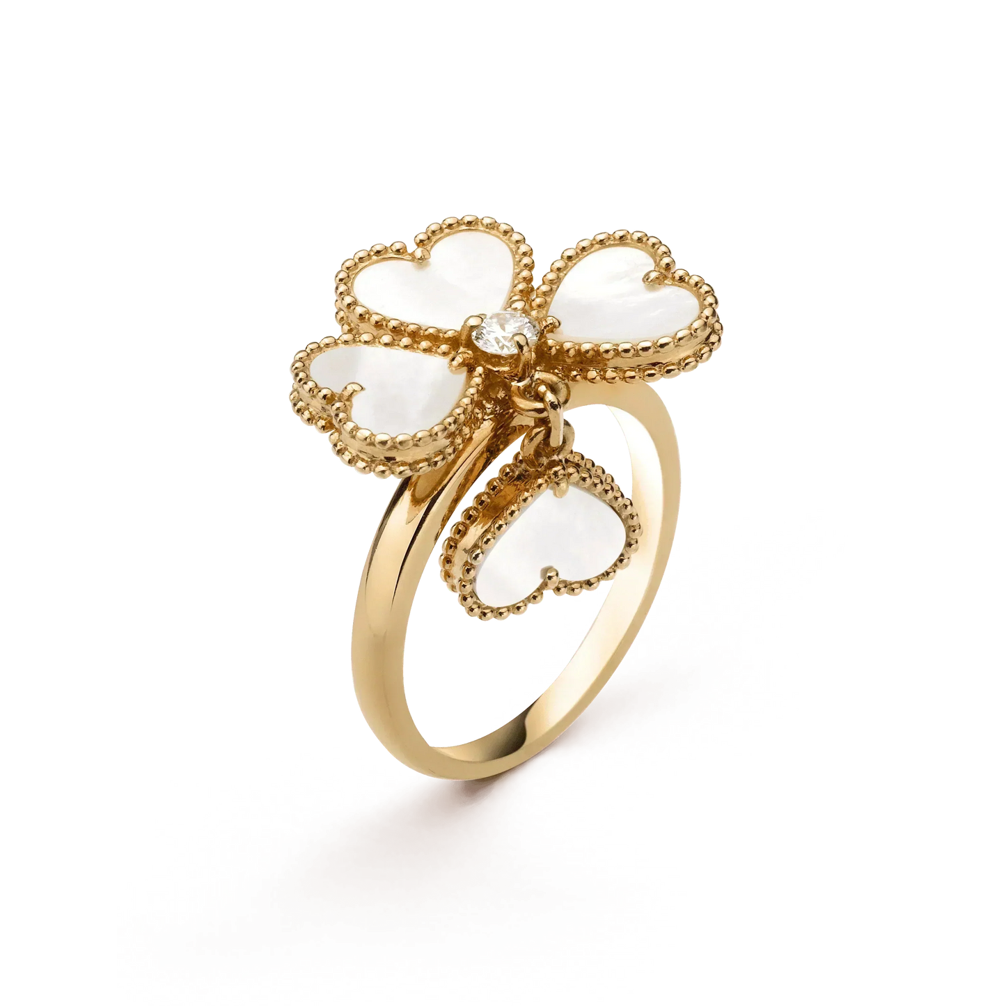 [NOBLE AURA]SWEET CLOVER WHITE MOP RING