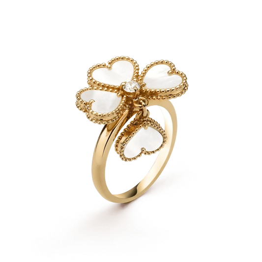 [NOBLE AURA]SWEET CLOVER WHITE MOP RING