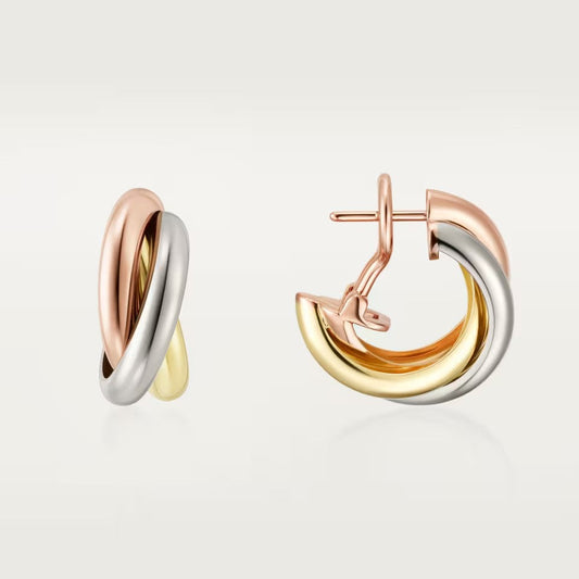 [NOBLE AURA] TRINITY ON DIAMOND CLASSIC EARRINGS
