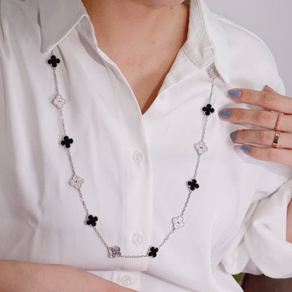 [NOBLE AURA]CLOVER 20 MOTIFS ONYX DIAMOND SILVER