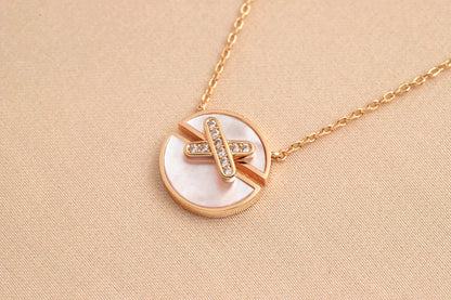 [NOBLE AURA]JEUX DE ROSE GOLD DIAMOND NECKLACE