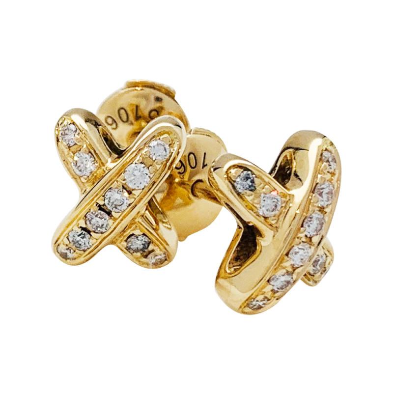 [NOBLE AURA]JEUX DE GOLD DIAMOND EARRINGS