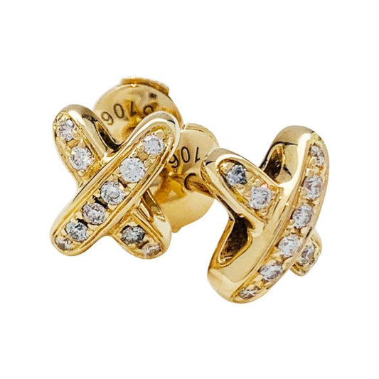 [NOBLE AURA]JEUX DE GOLD DIAMOND EARRINGS
