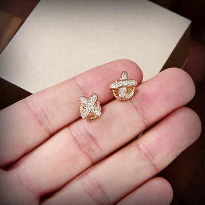 [NOBLE AURA]JEUX DE GOLD DIAMOND EARRINGS