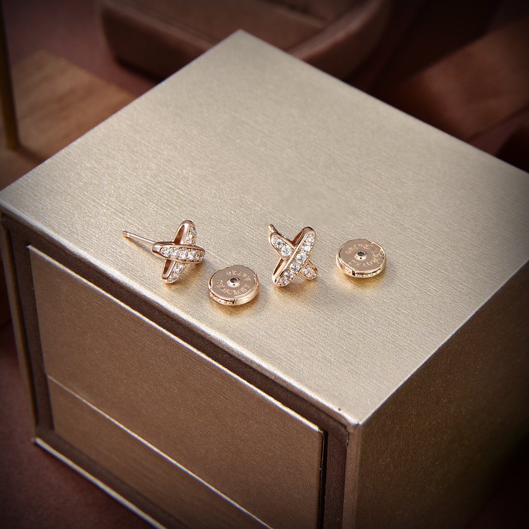 [NOBLE AURA]JEUX DE GOLD DIAMOND EARRINGS