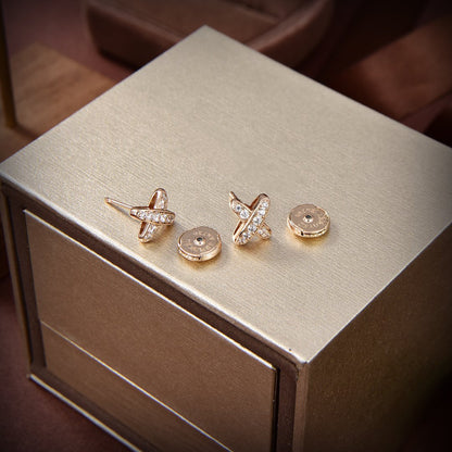 [NOBLE AURA]JEUX DE GOLD DIAMOND EARRINGS