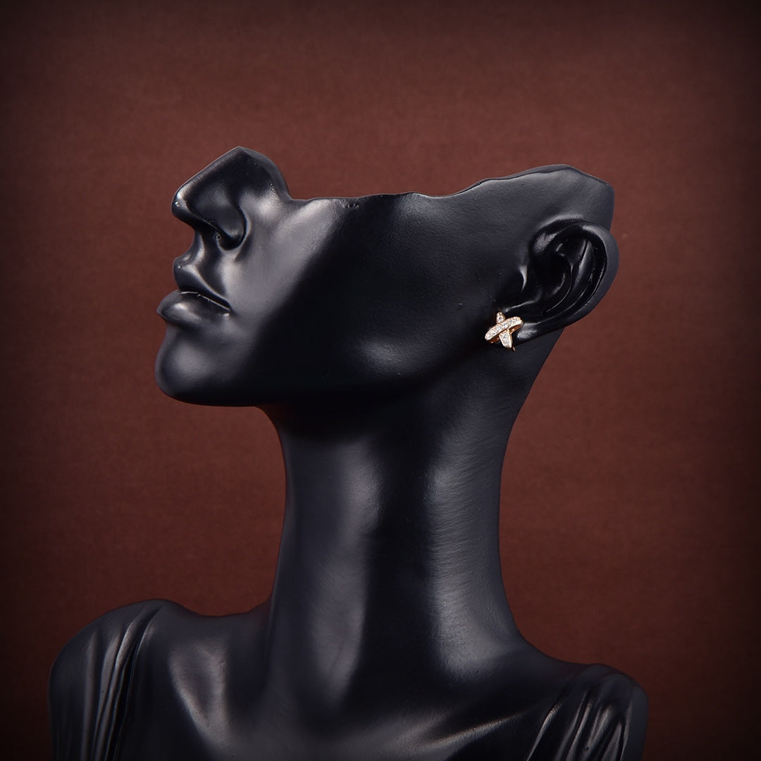 [NOBLE AURA]JEUX DE GOLD DIAMOND EARRINGS