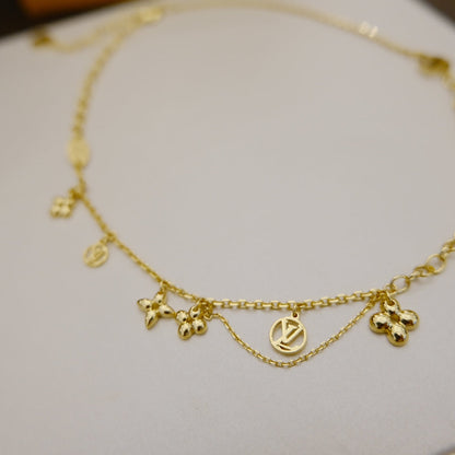 [NOBLE AURA]BLOOMING SUPPLE NECKLACE BRASS