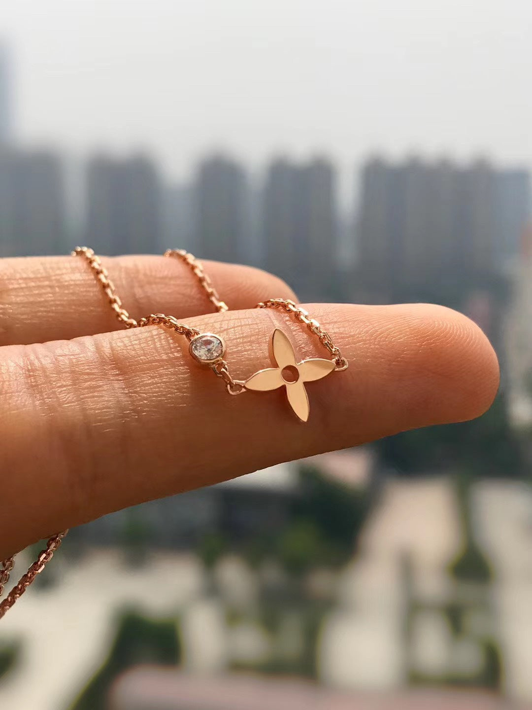 [NOBLE AURA]BLOSSOM PENDANT PINK GOLD AND DIAMOND