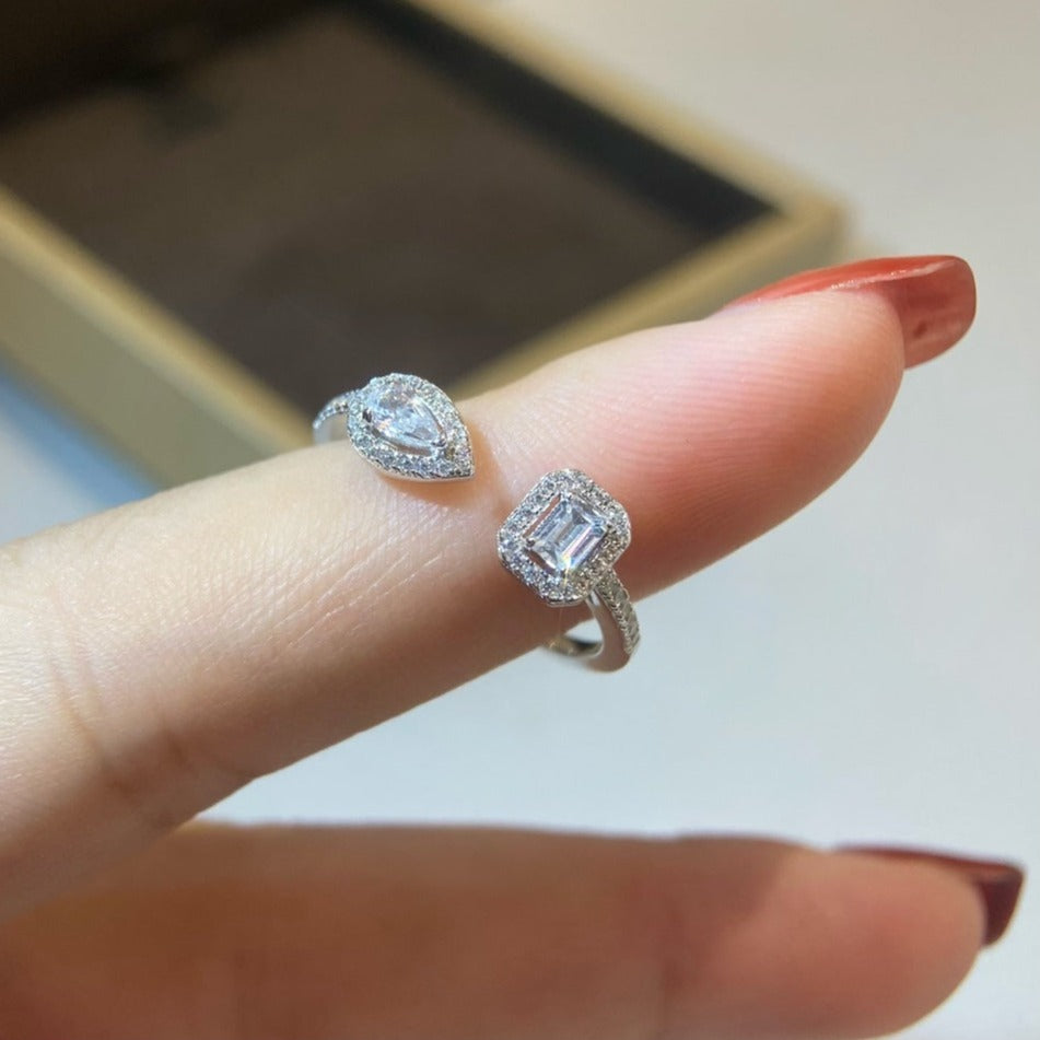 [NOBLE AURA]MY TWIN TOI & MOI SILVER DIAMOND RING