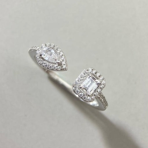 [NOBLE AURA]MY TWIN TOI & MOI SILVER DIAMOND RING