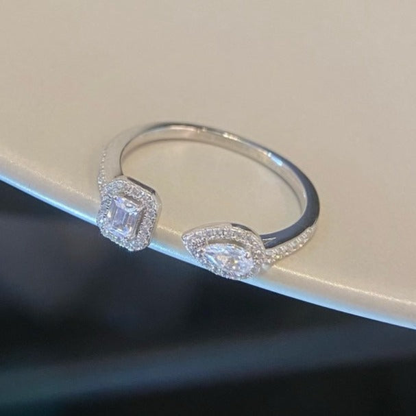 [NOBLE AURA]MY TWIN TOI & MOI SILVER DIAMOND RING