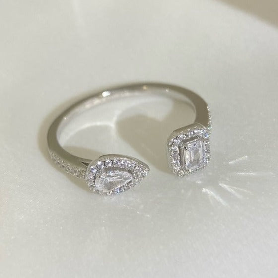 [NOBLE AURA]MY TWIN TOI & MOI SILVER DIAMOND RING