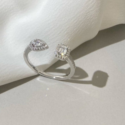 [NOBLE AURA]MY TWIN TOI & MOI SILVER DIAMOND RING