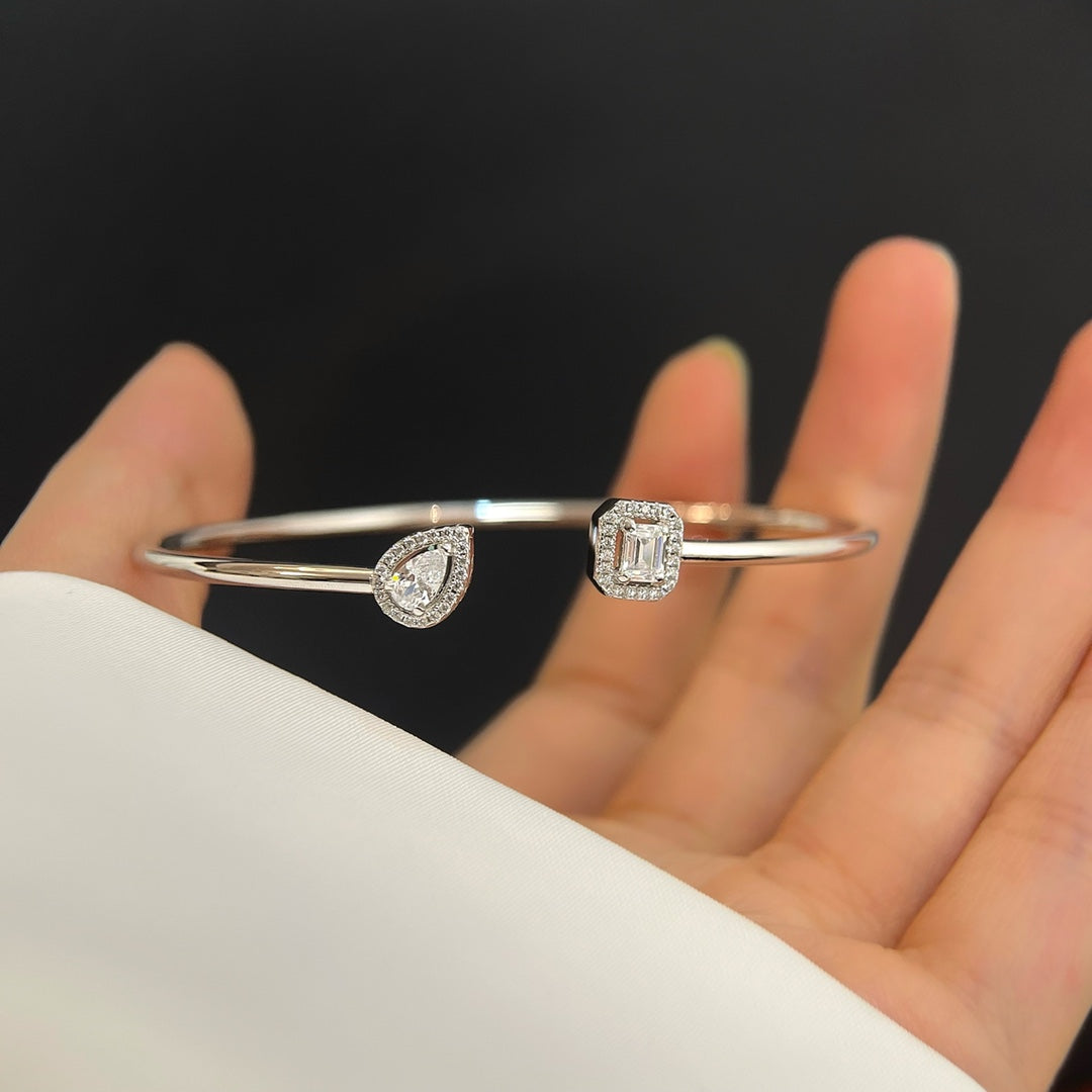 [NOBLE AURA]JONC FLEX MY TWIN TOI & MOI SILVER DIAMOND BRACELET