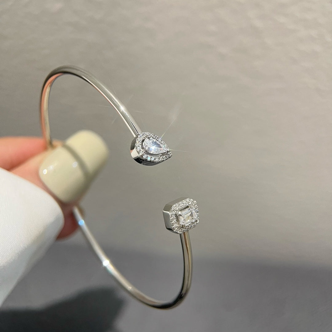 [NOBLE AURA]JONC FLEX MY TWIN TOI & MOI SILVER DIAMOND BRACELET