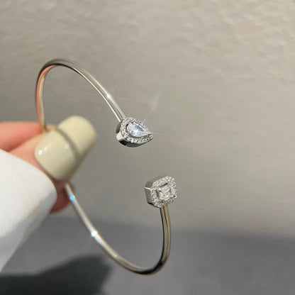 [NOBLE AURA]JONC FLEX MY TWIN TOI & MOI SILVER DIAMOND BRACELET